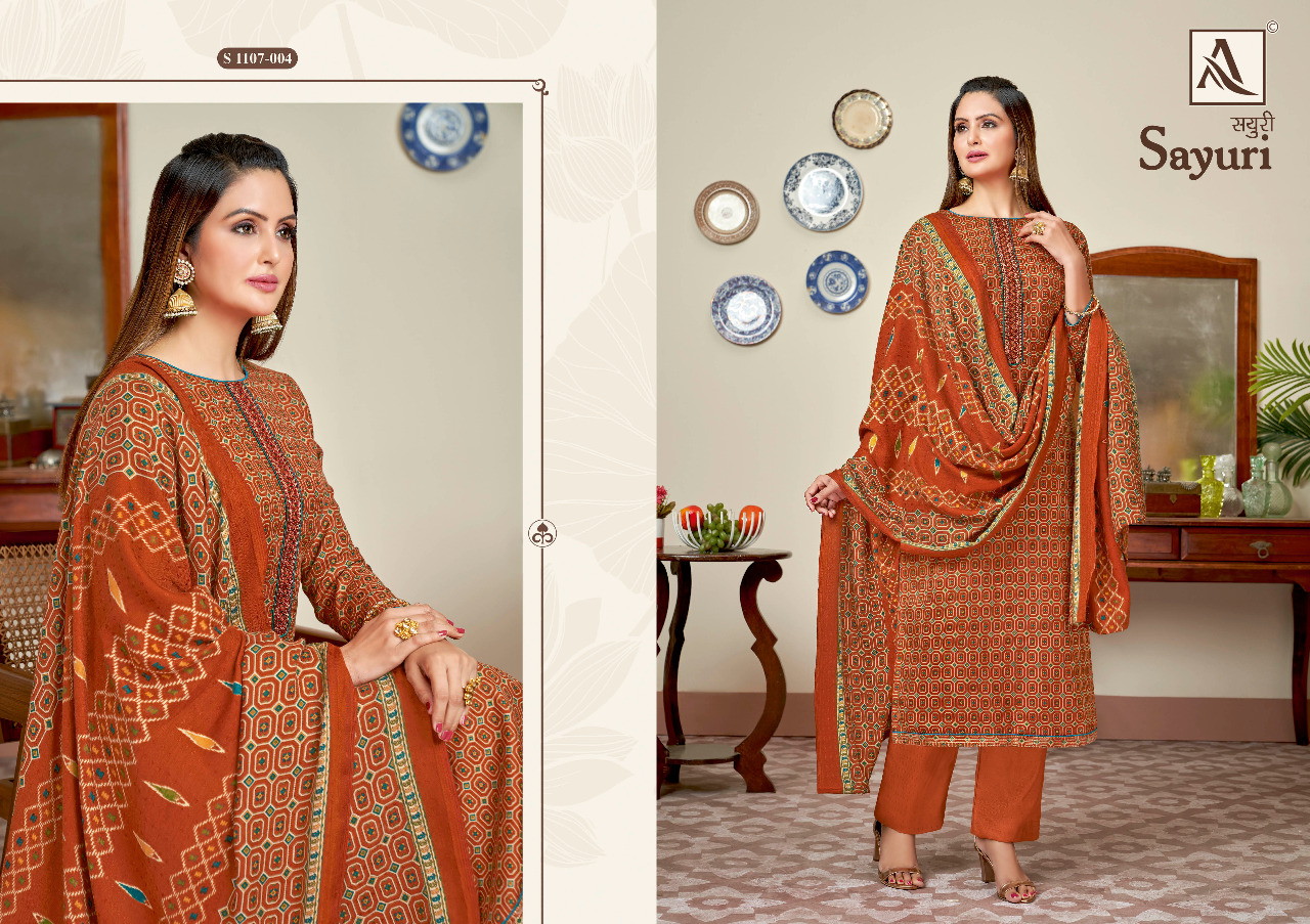 alok suit sayuri pashmina attractive look salwar suit catalog