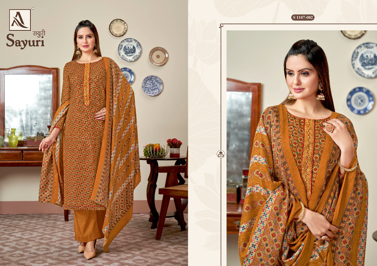 alok suit sayuri pashmina attractive look salwar suit catalog