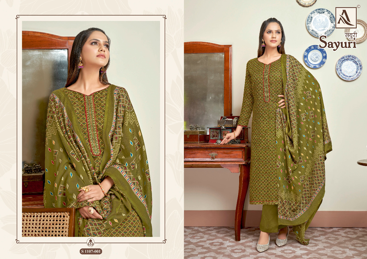 alok suit sayuri pashmina attractive look salwar suit catalog