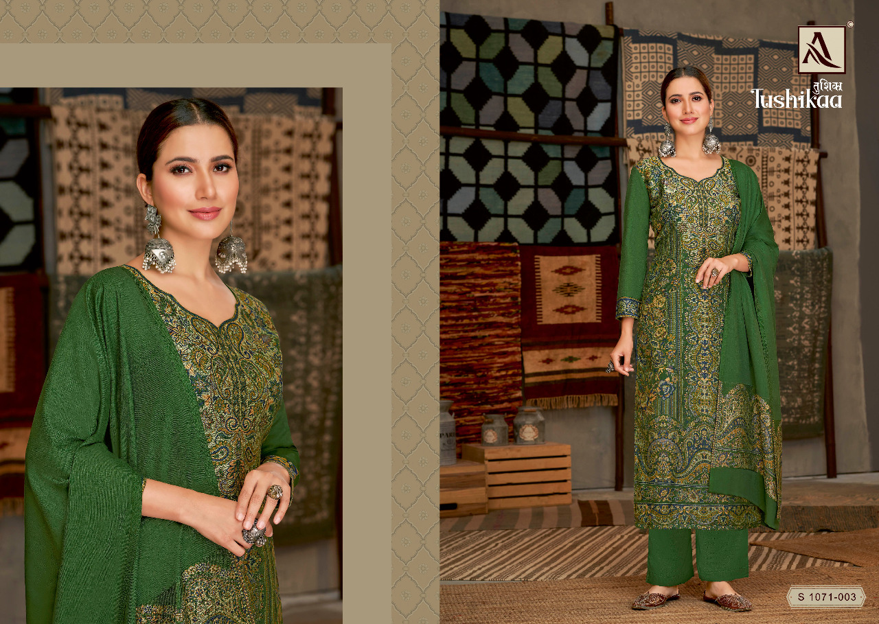 alok suit tushikaa pashmina graceful look salwar suit catalog