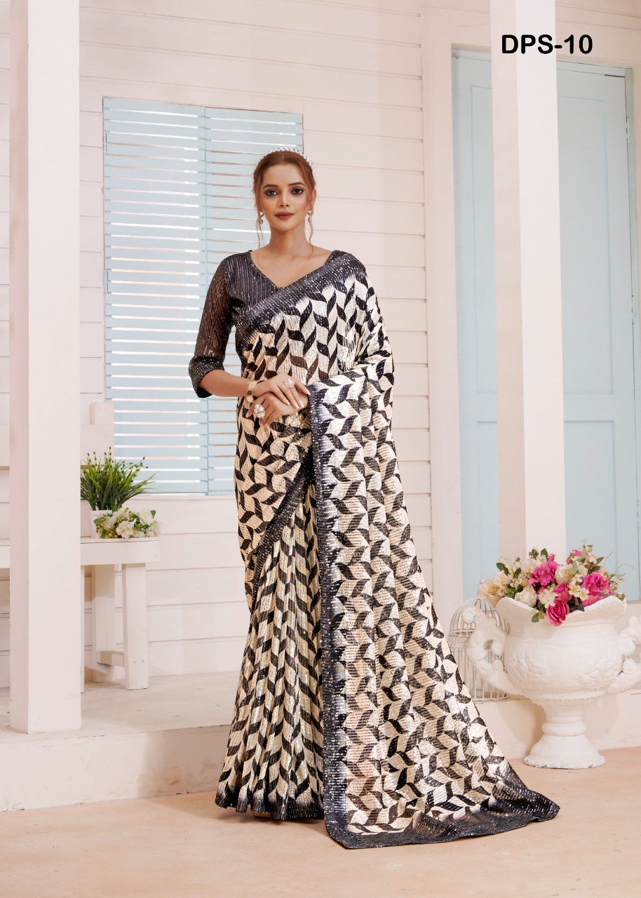 amoha trendz Design No DPS Imported Sequence with print catchy look saree catalog