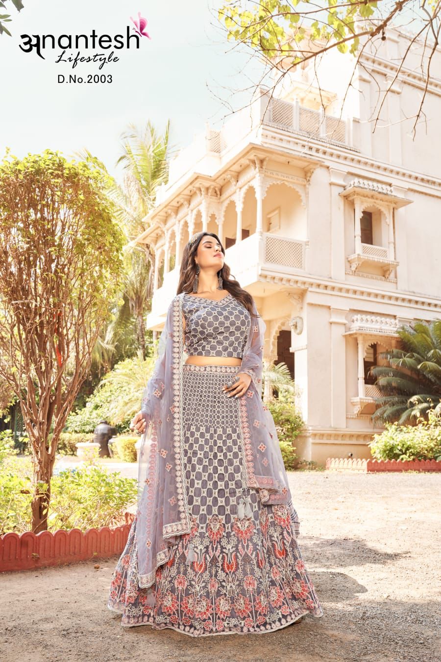 anantesh lifestyle crop top lehenga vol 2 net innovative look lehngha catalog