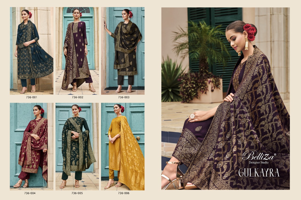 beliza designer studio gulkayra viscose innovative print salwar suit catalog