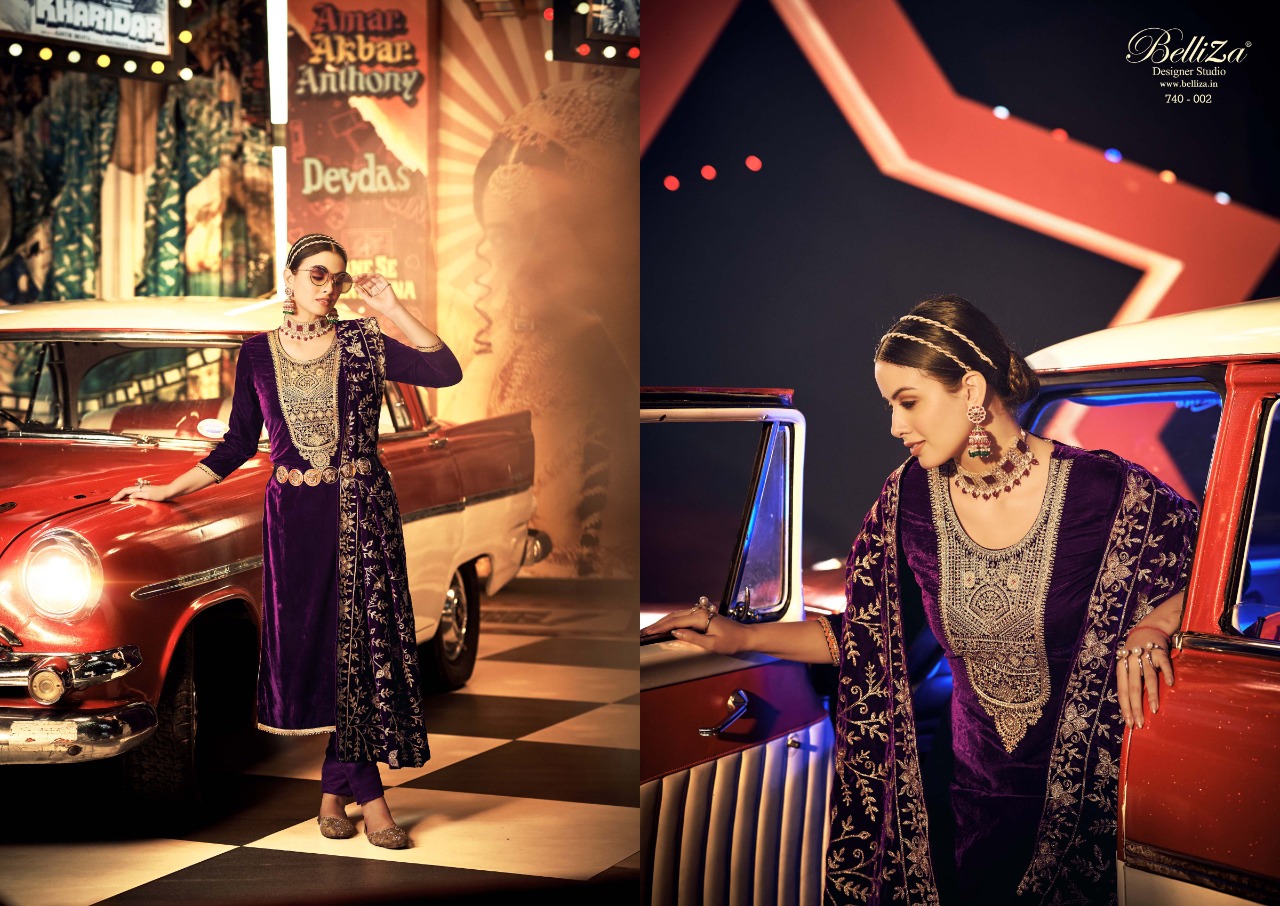 belliza designer studio kohinoor velvet gorgeous look salwar suit catalog