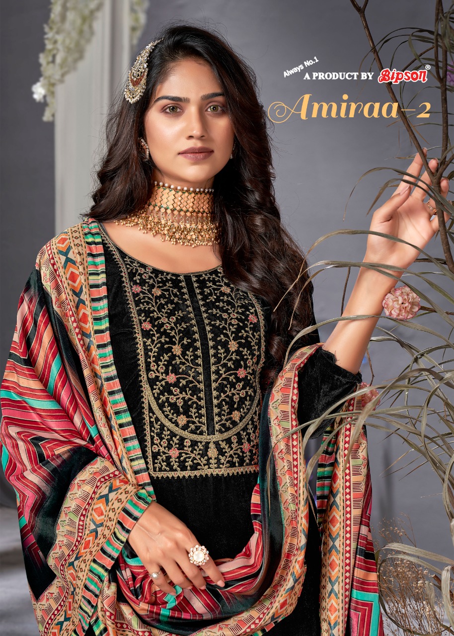 bipson amiraa velvet festive look salwar suit catalog