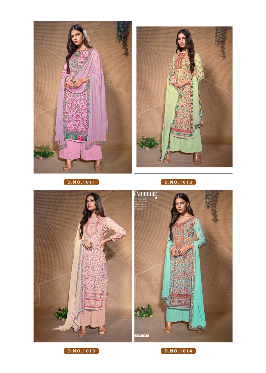 bipson kashmiri queen d no 1011 to 1014 pashmina regal look salwar suit catalog