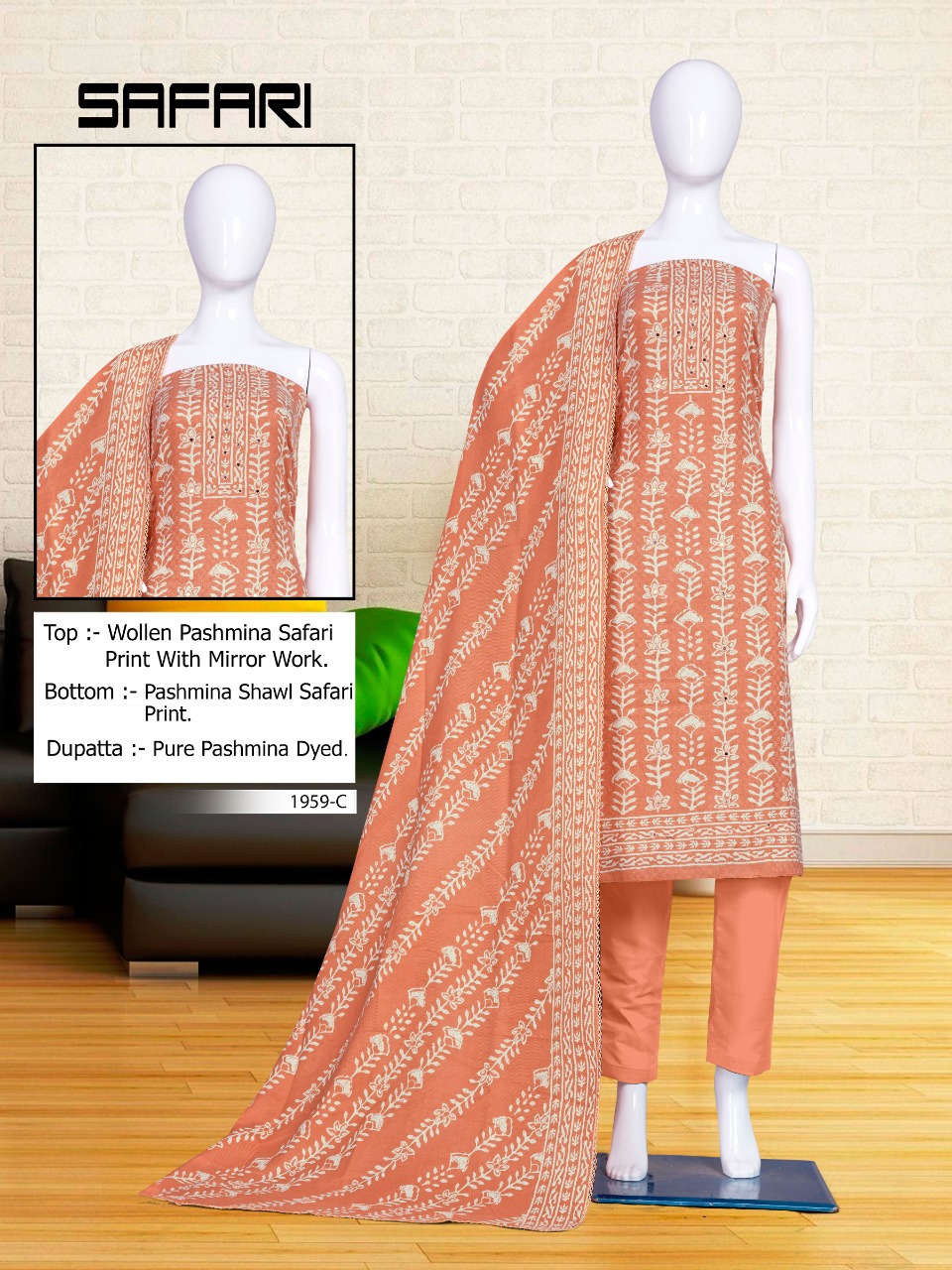 bipson safari 1959 pashmina catchy look salwar suit catalog