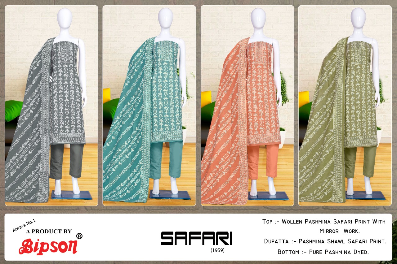 bipson safari 1959 pashmina catchy look salwar suit catalog