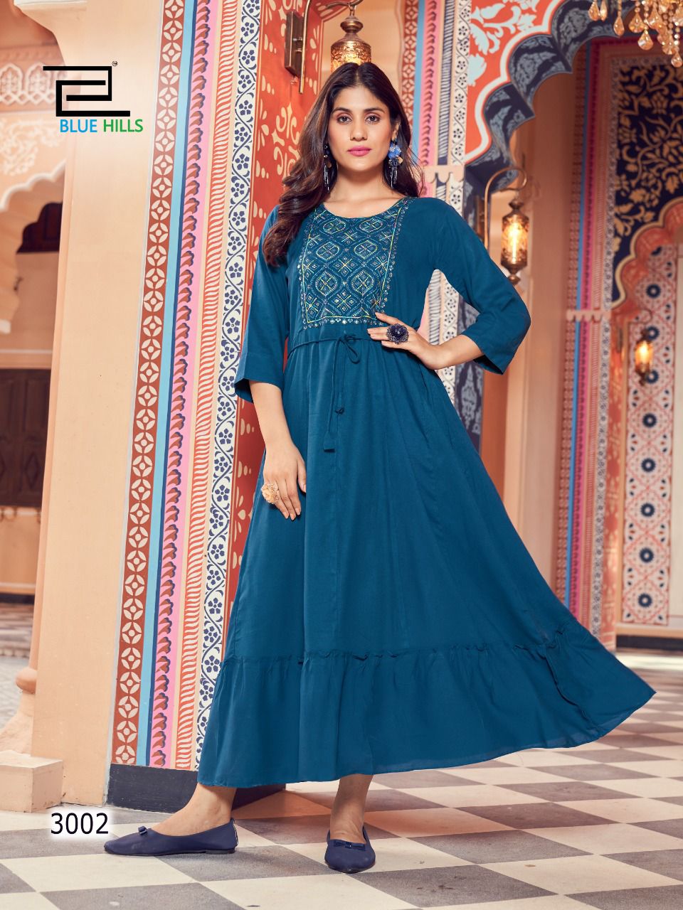 blue hills jasmine vol 3 rayon decent look kurti catalog