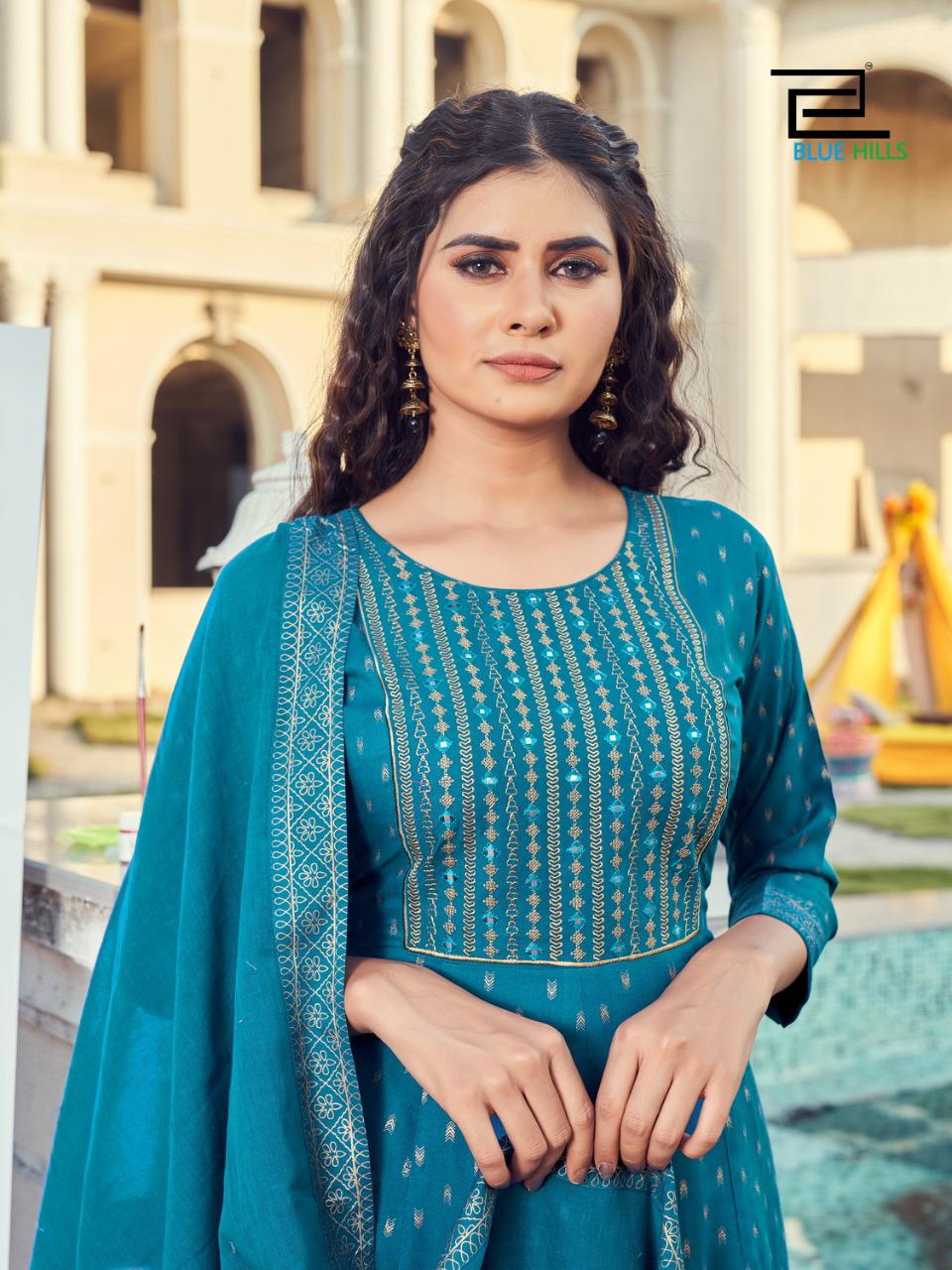 Blue hills manika mage hithe vol 3 rayon innovative style top bottom with dupatta catalog