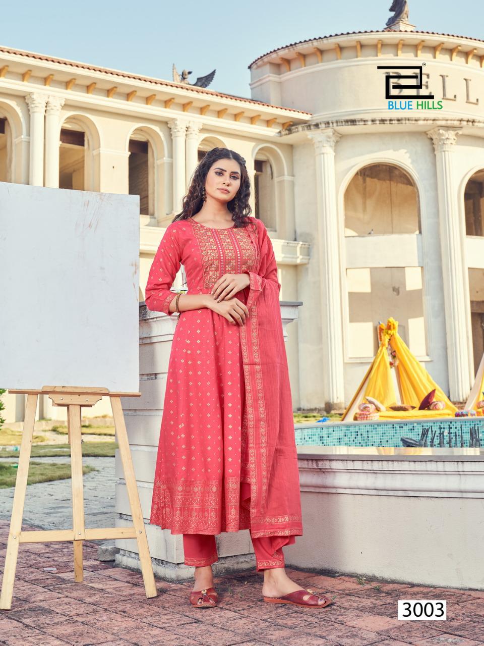 Blue hills manika mage hithe vol 3 rayon innovative style top bottom with dupatta catalog