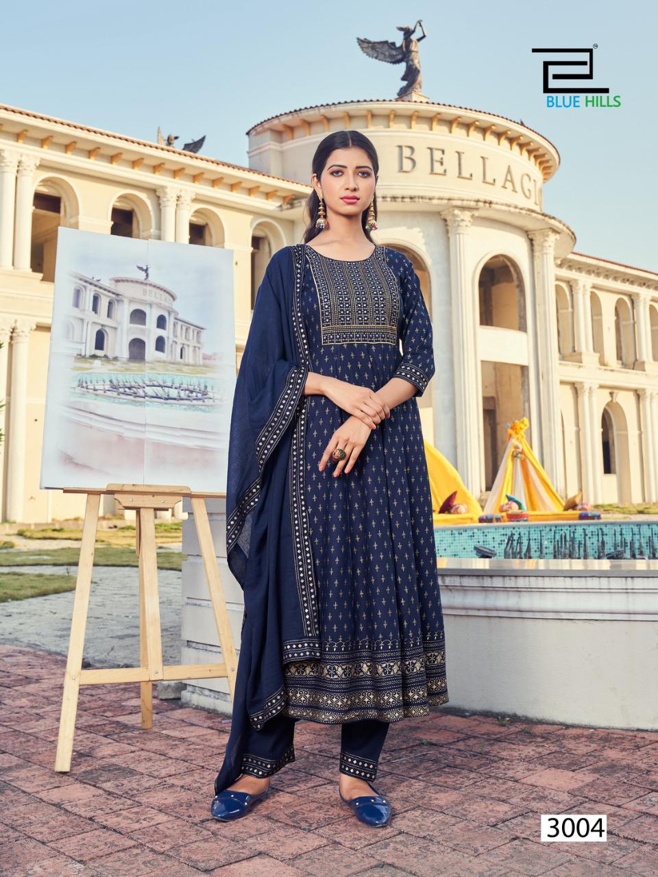 Blue hills manika mage hithe vol 3 rayon innovative style top bottom with dupatta catalog