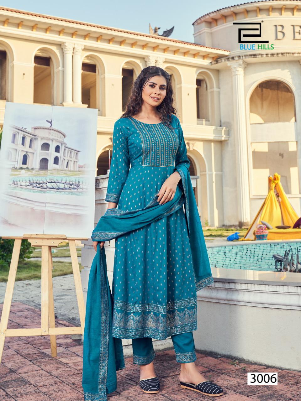 Blue hills manika mage hithe vol 3 rayon innovative style top bottom with dupatta catalog