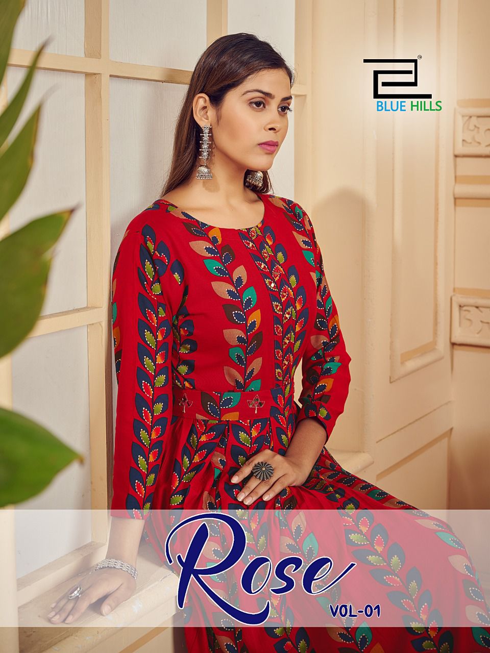 blue hills rose vol 1 mills print rayon astonishing kurti catalog