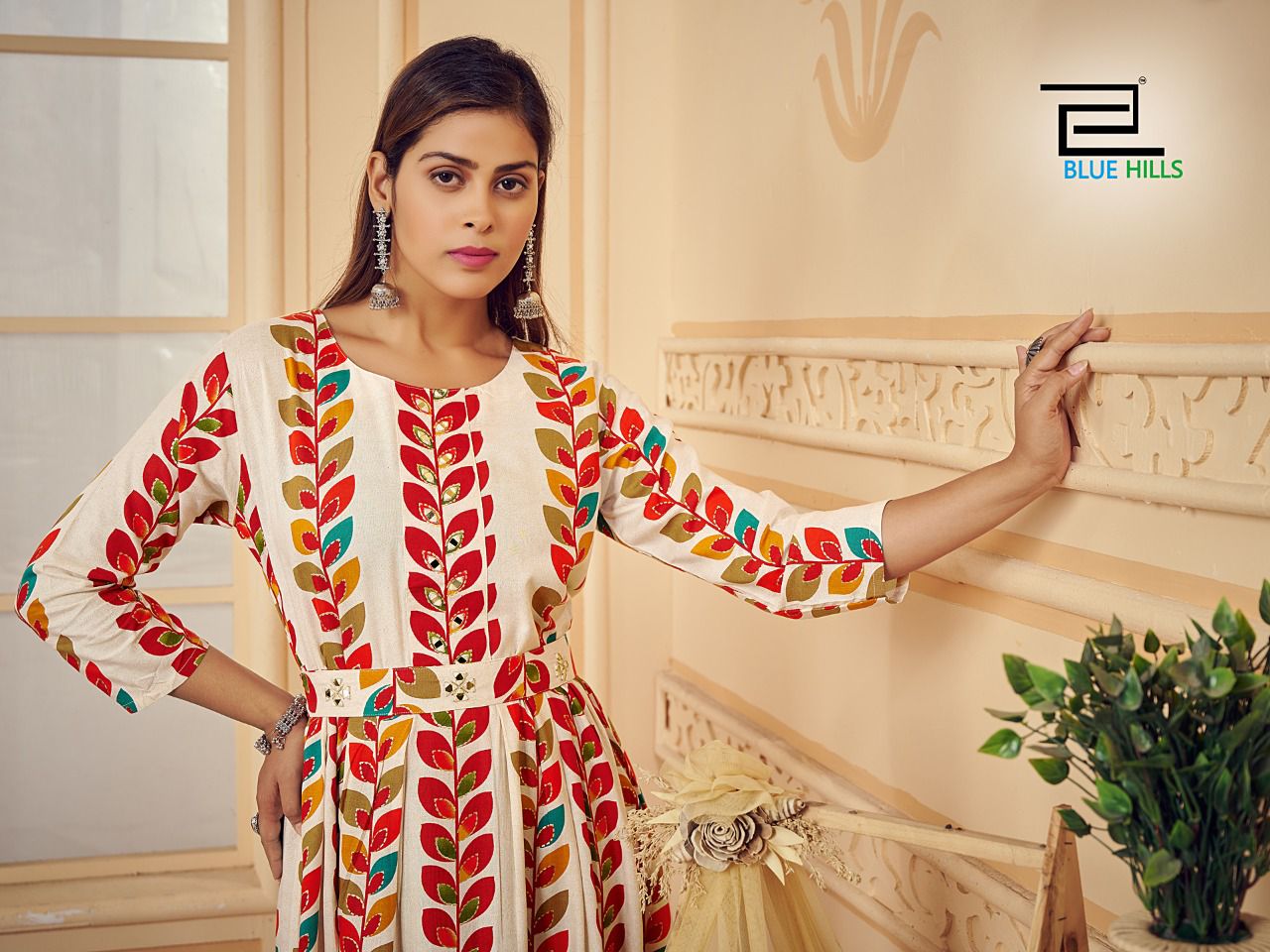 blue hills rose vol 1 mills print rayon astonishing kurti catalog