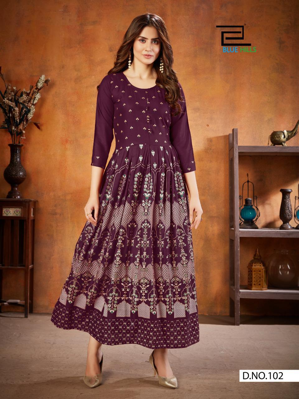 blue hills walkway edition vol 11 rayon attractive long kurti catalog