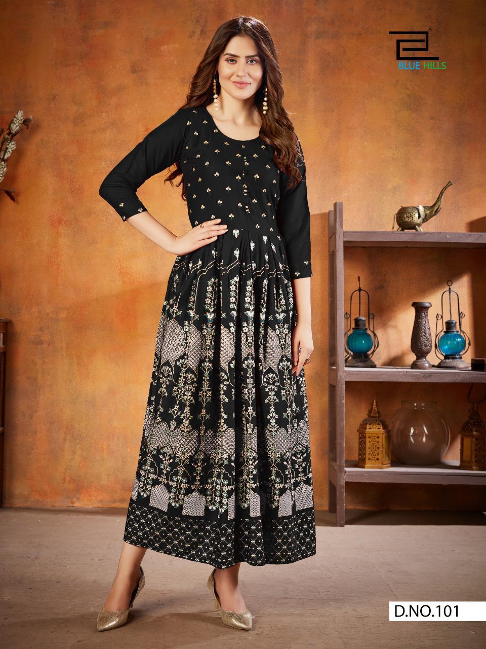 blue hills walkway edition vol 11 rayon attractive long kurti catalog