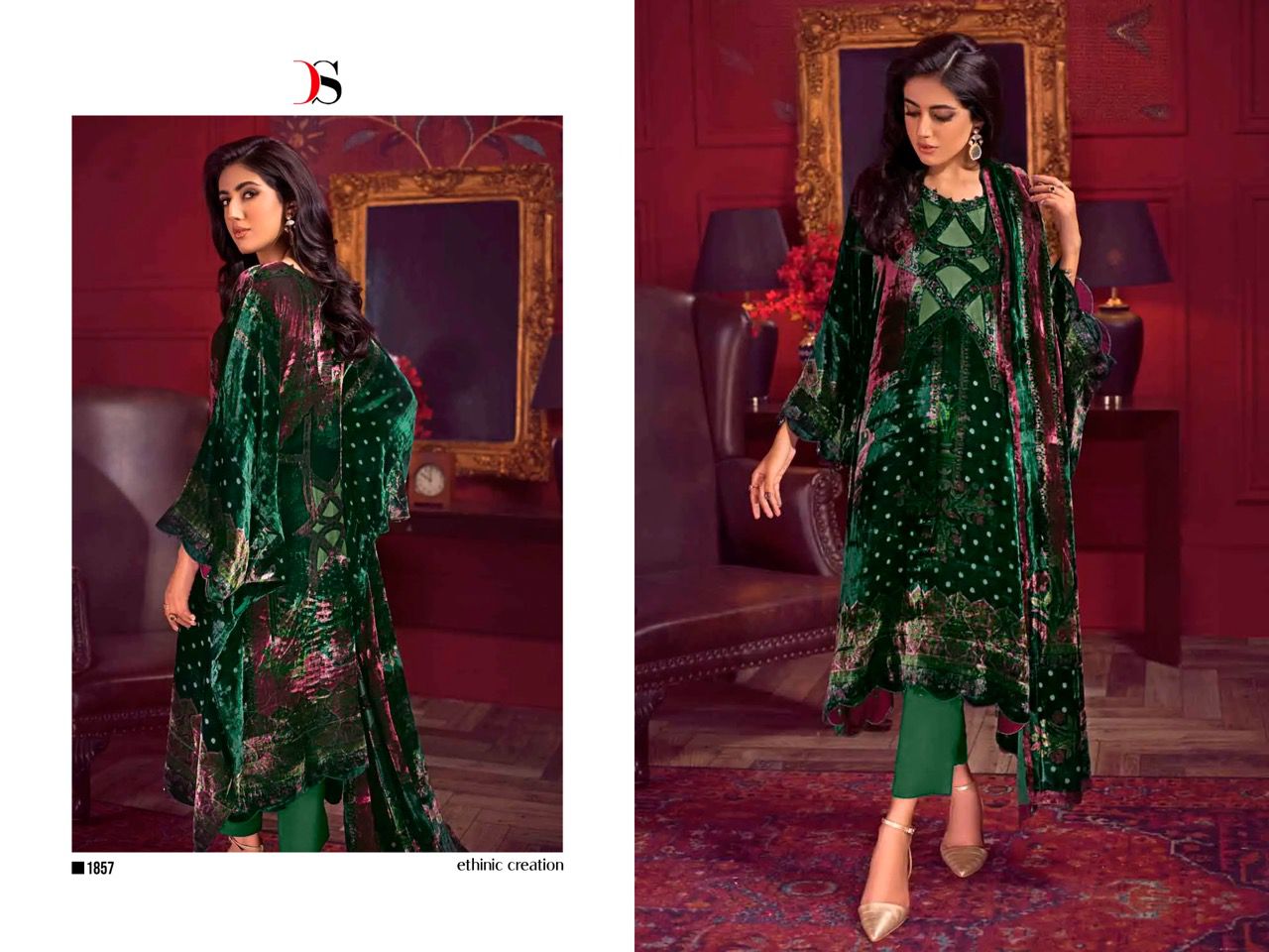 deepsy suit shine of winter velvet new and modern style salwar suit catalog