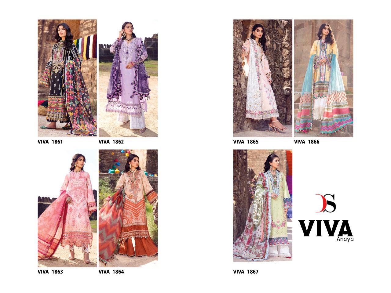 deepsy suit viva anaya cotton authentice fabric salwar suit catalog with chiffon dupatta