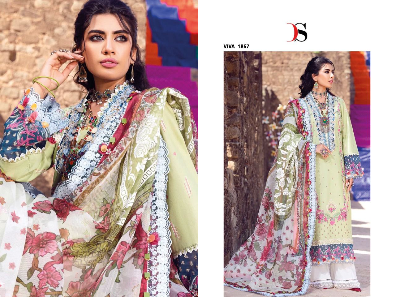 deepsy suit viva anaya cotton authentice fabric salwar suit catalog with chiffon dupatta