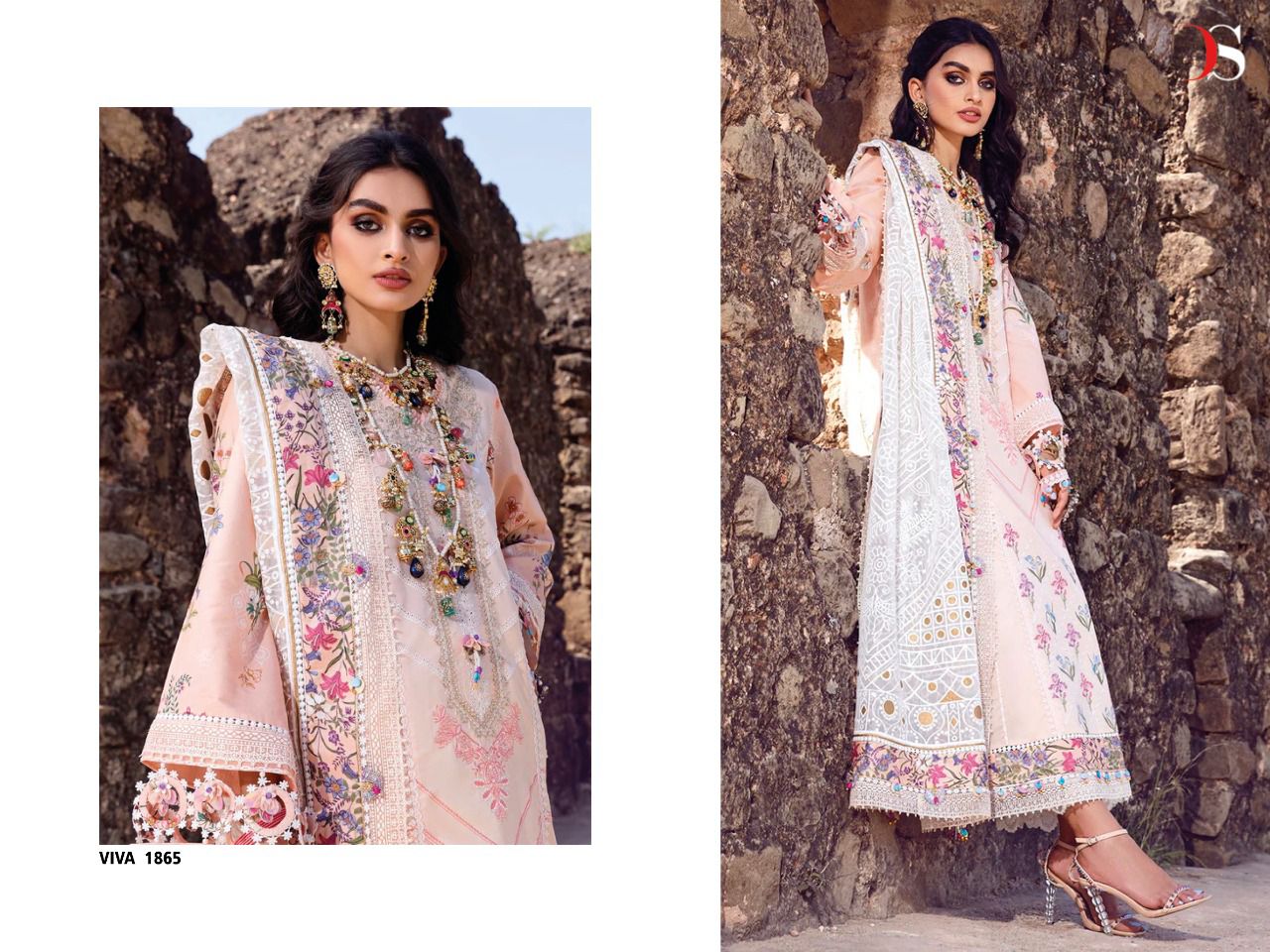 deepsy suit viva anaya cotton authentice fabric salwar suit catalog with chiffon dupatta