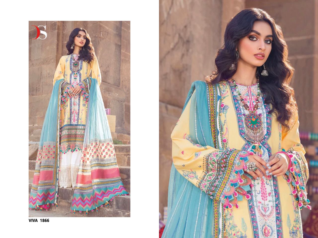 deepsy suit viva anaya cotton authentice fabric salwar suit catalog with chiffon dupatta