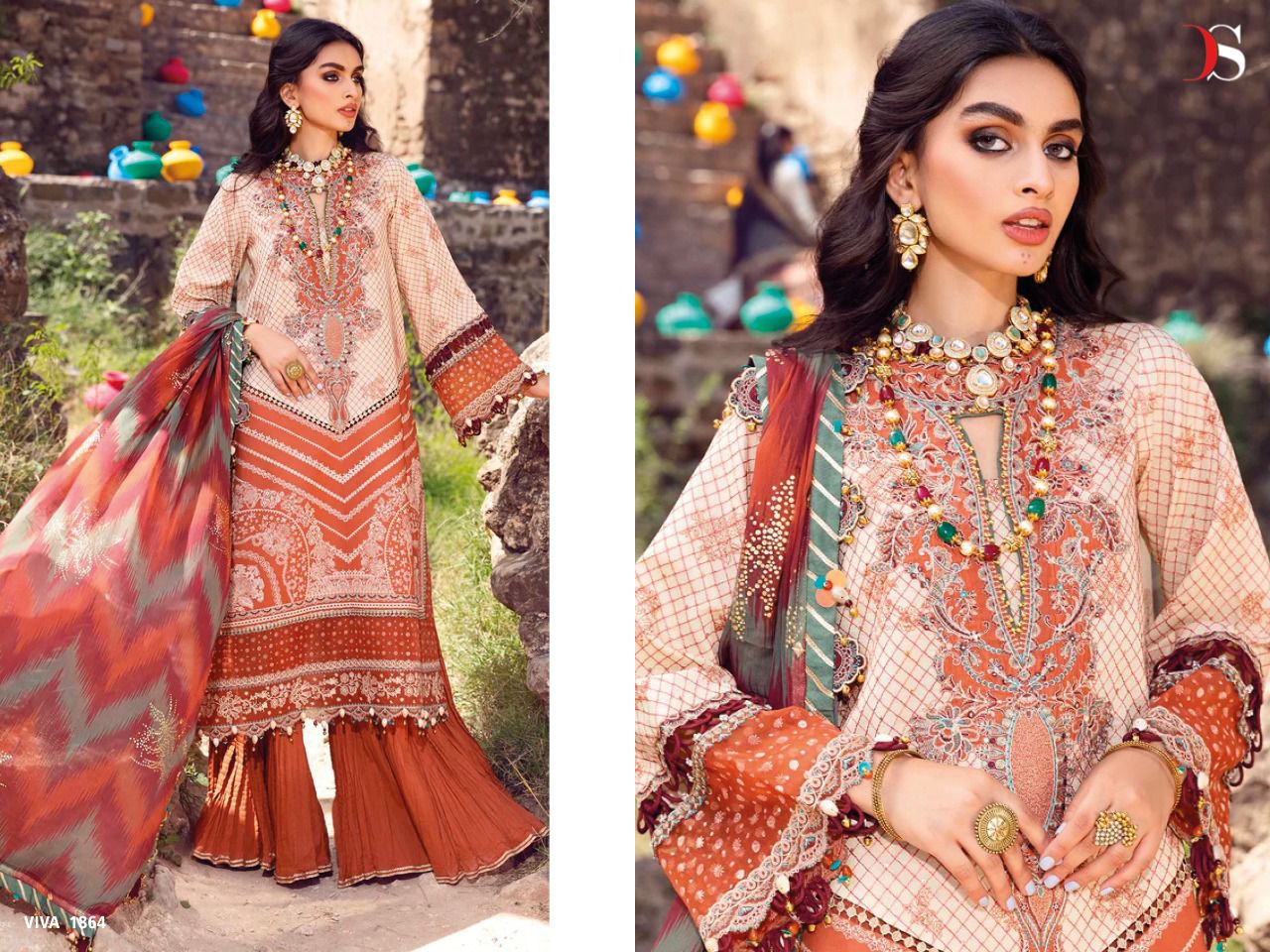 deepsy suit viva anaya cotton authentice fabric salwar suit catalog with chiffon dupatta