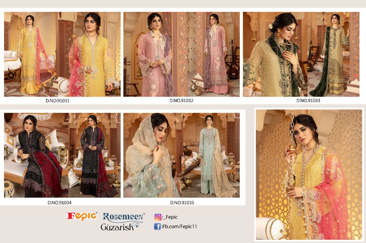 fepic rosemeen guzarish vol 2 georgette catchy look salwar suit catalog