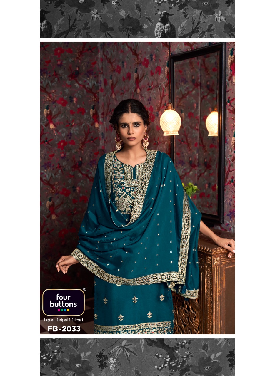 four buttons khwaab viscose graceful look top bottom with dupatta catalog