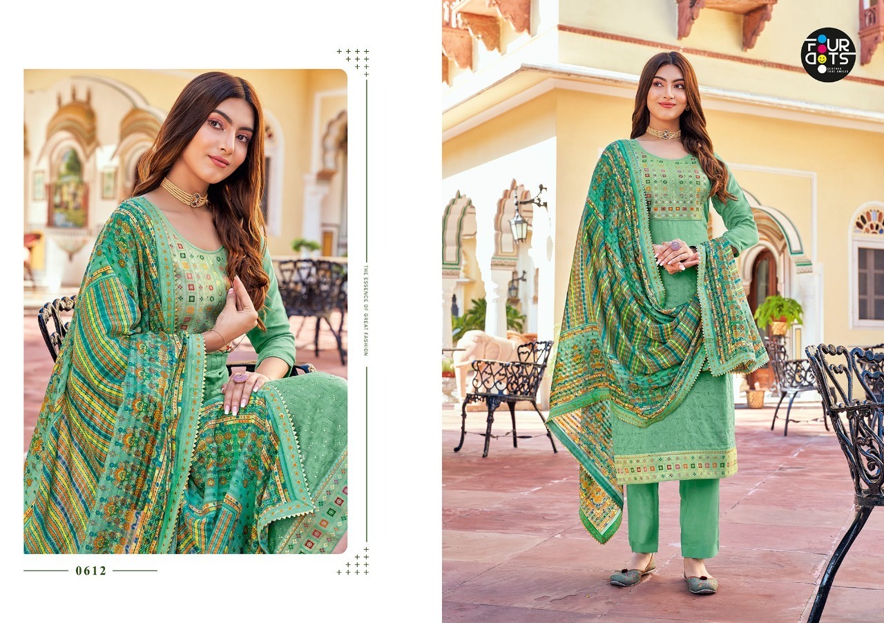 fourdots adhira vol 3 light muslin regal look salwar suit catalog