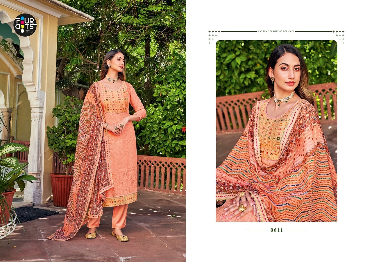 fourdots adhira vol 3 light muslin regal look salwar suit catalog