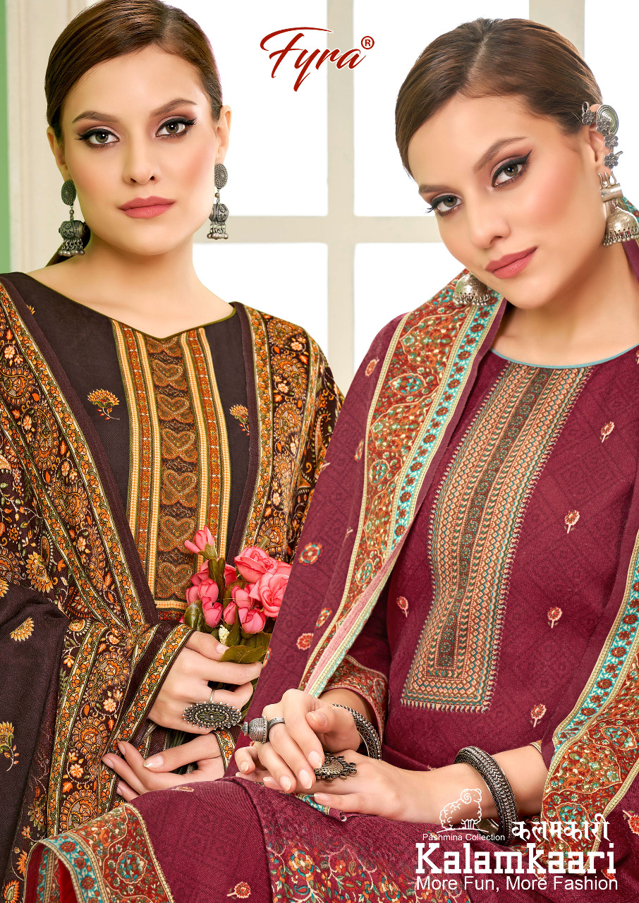 fyra alok suit kalamkaari pashmina graceful print salwar suit catalog