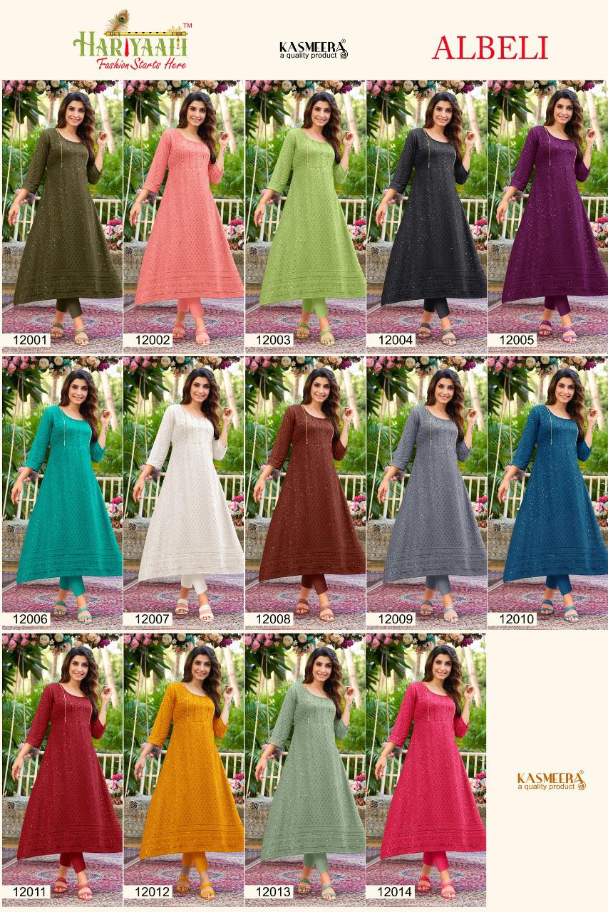 Hariyaali albeli rayon innovative look kurti catalog