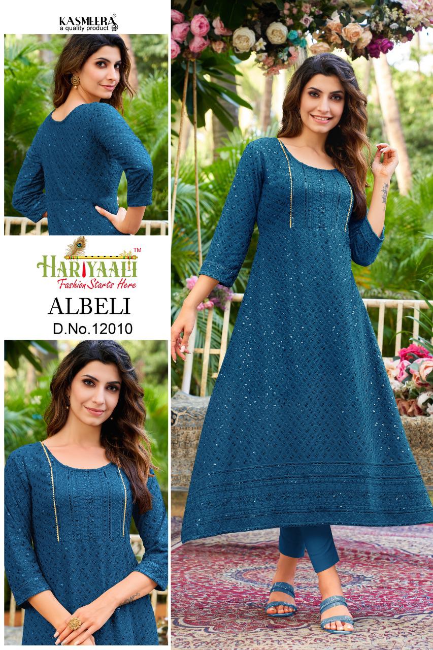 Hariyaali albeli rayon innovative look kurti catalog