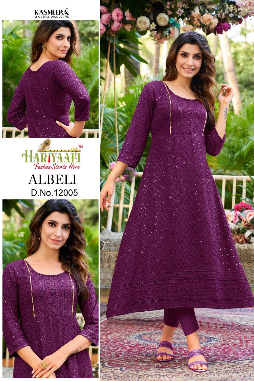 Hariyaali albeli rayon innovative look kurti catalog