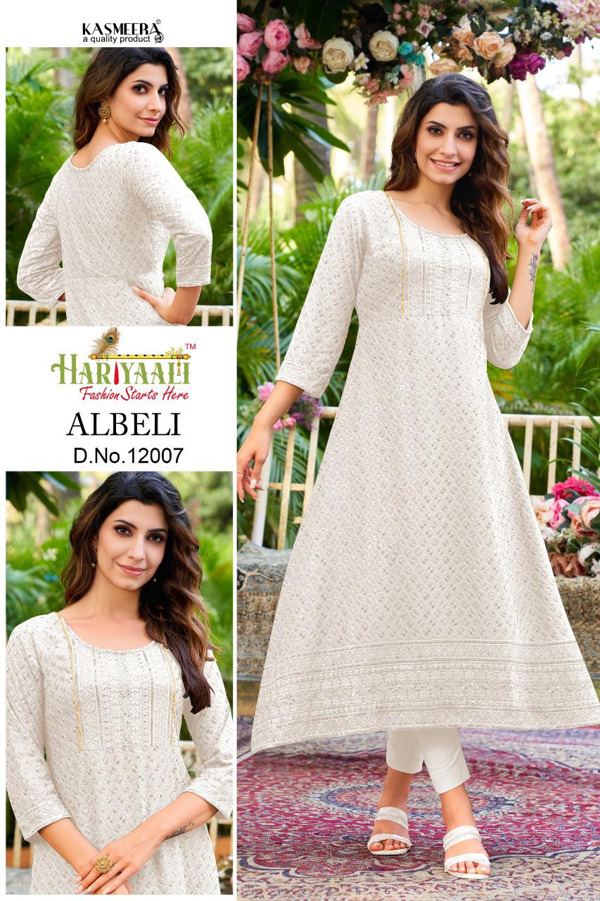 Hariyaali albeli rayon innovative look kurti catalog