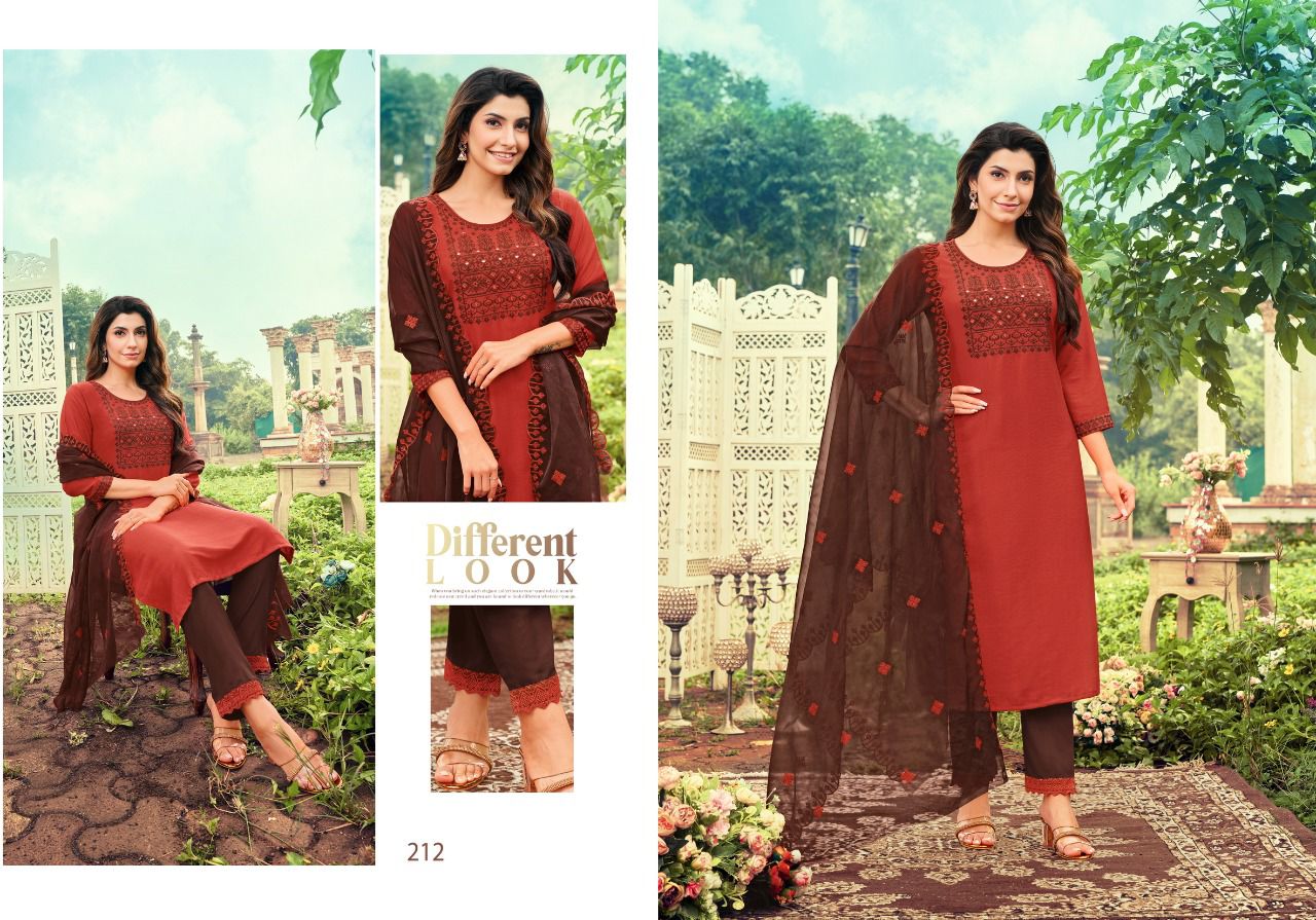 Hariyaali krystal p v silk innovative look top Bottom and dupatta catalog