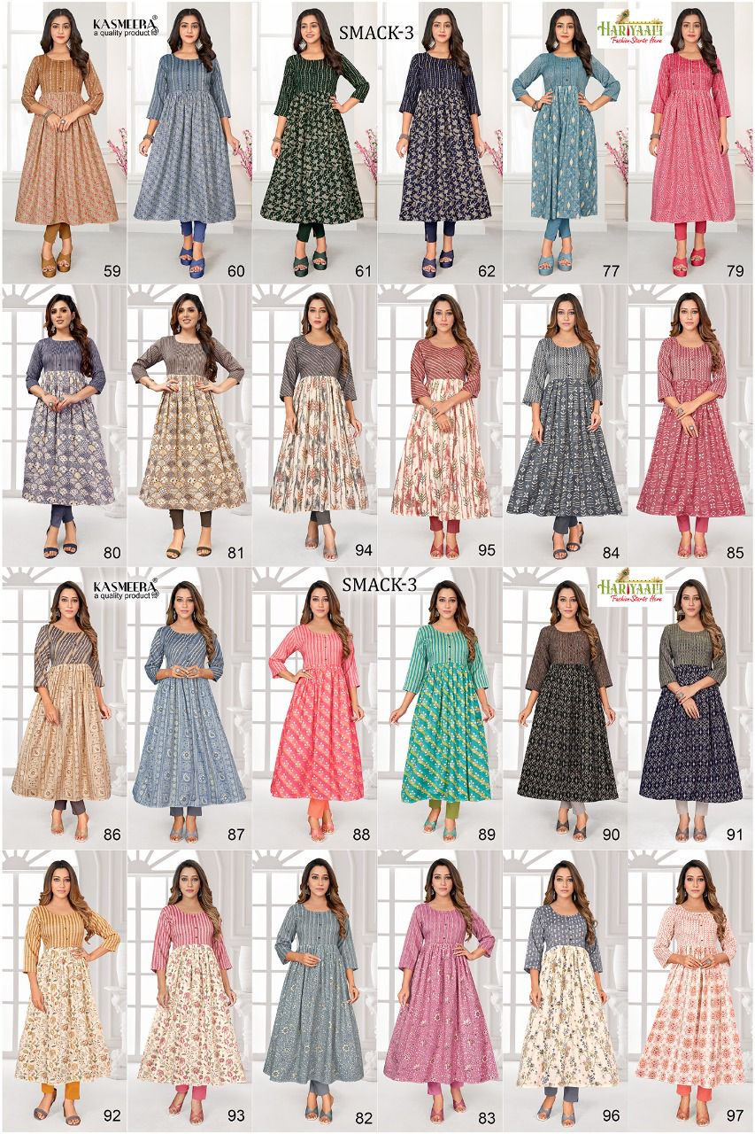 hariyaali smackk 3 capsule attrrctive kurti catalog