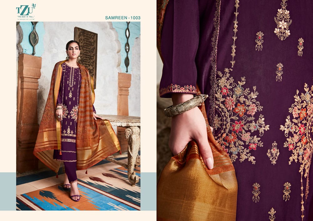 lctm overseas samreen  silk new and modern style top bottom with dupatta catalog