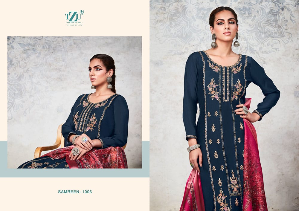 lctm overseas samreen  silk new and modern style top bottom with dupatta catalog