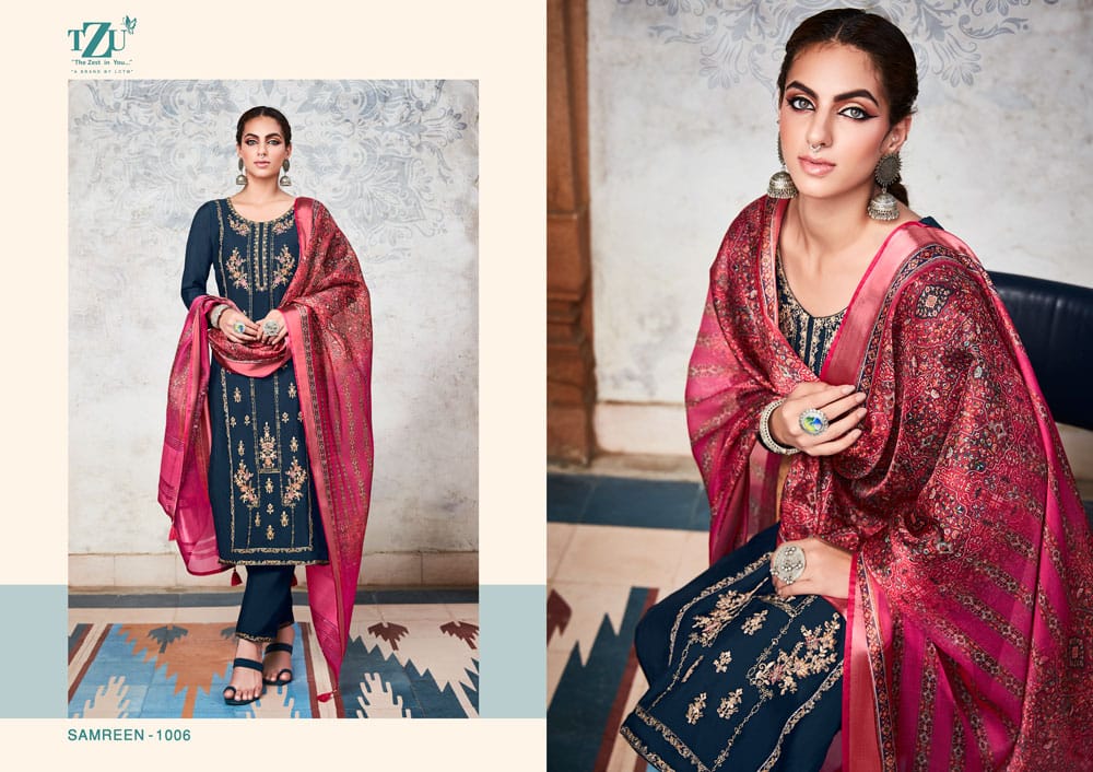 lctm overseas samreen  silk new and modern style top bottom with dupatta catalog