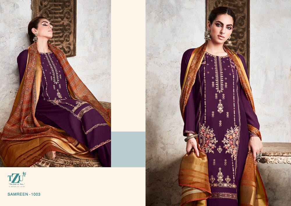 lctm overseas samreen  silk new and modern style top bottom with dupatta catalog