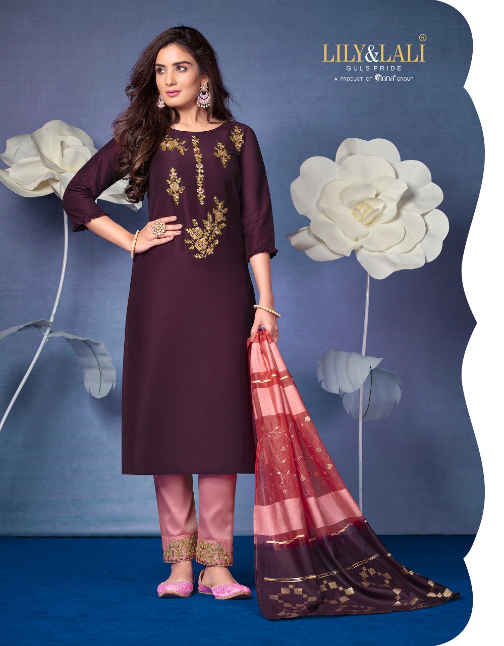 lily and lali magnum 2 bemberg silk gorgeous look top bottom with dupatta catalog