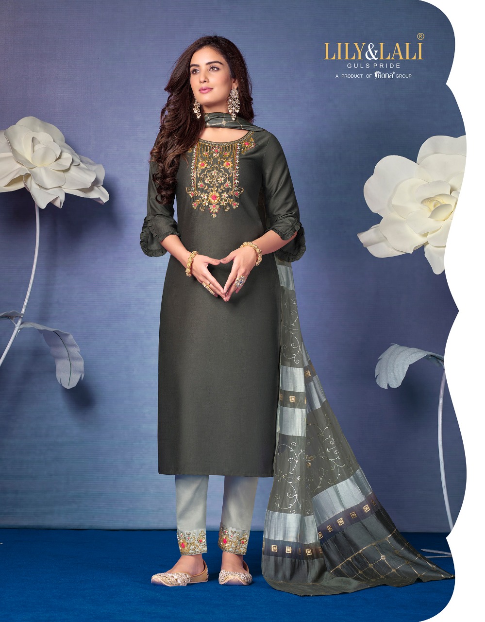 lily and lali magnum 2 bemberg silk gorgeous look top bottom with dupatta catalog