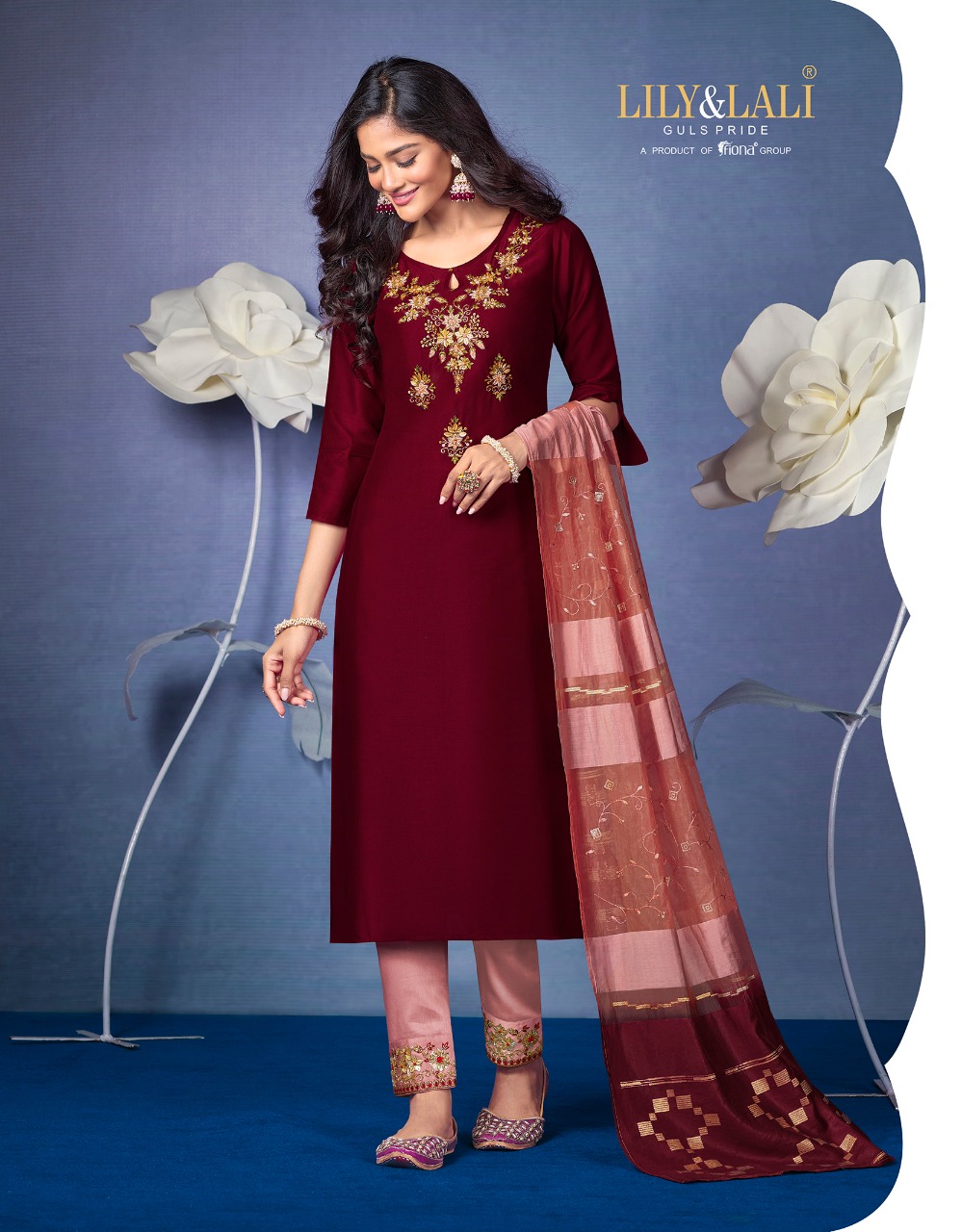 lily and lali magnum 2 bemberg silk gorgeous look top bottom with dupatta catalog