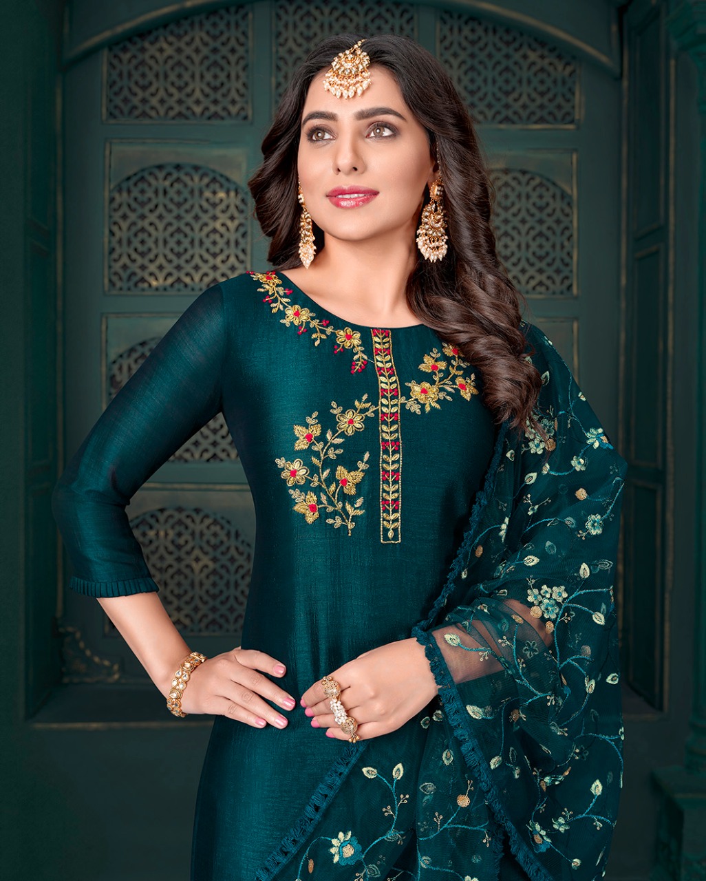 lily and lali maria 9 silk festive look top bottom with dupatta catalog