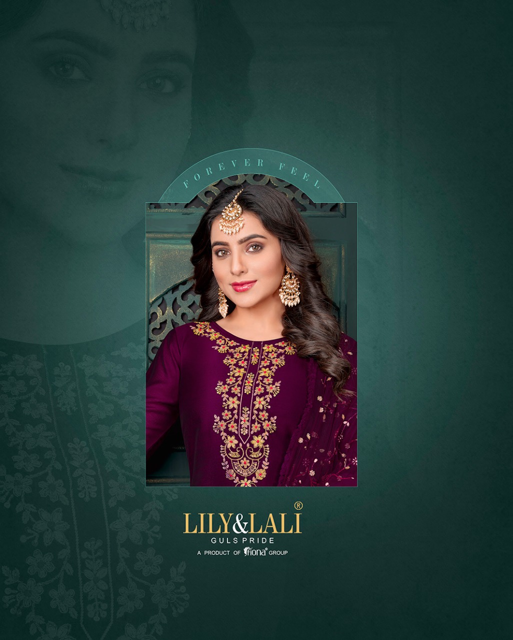 lily and lali maria 9 silk festive look top bottom with dupatta catalog