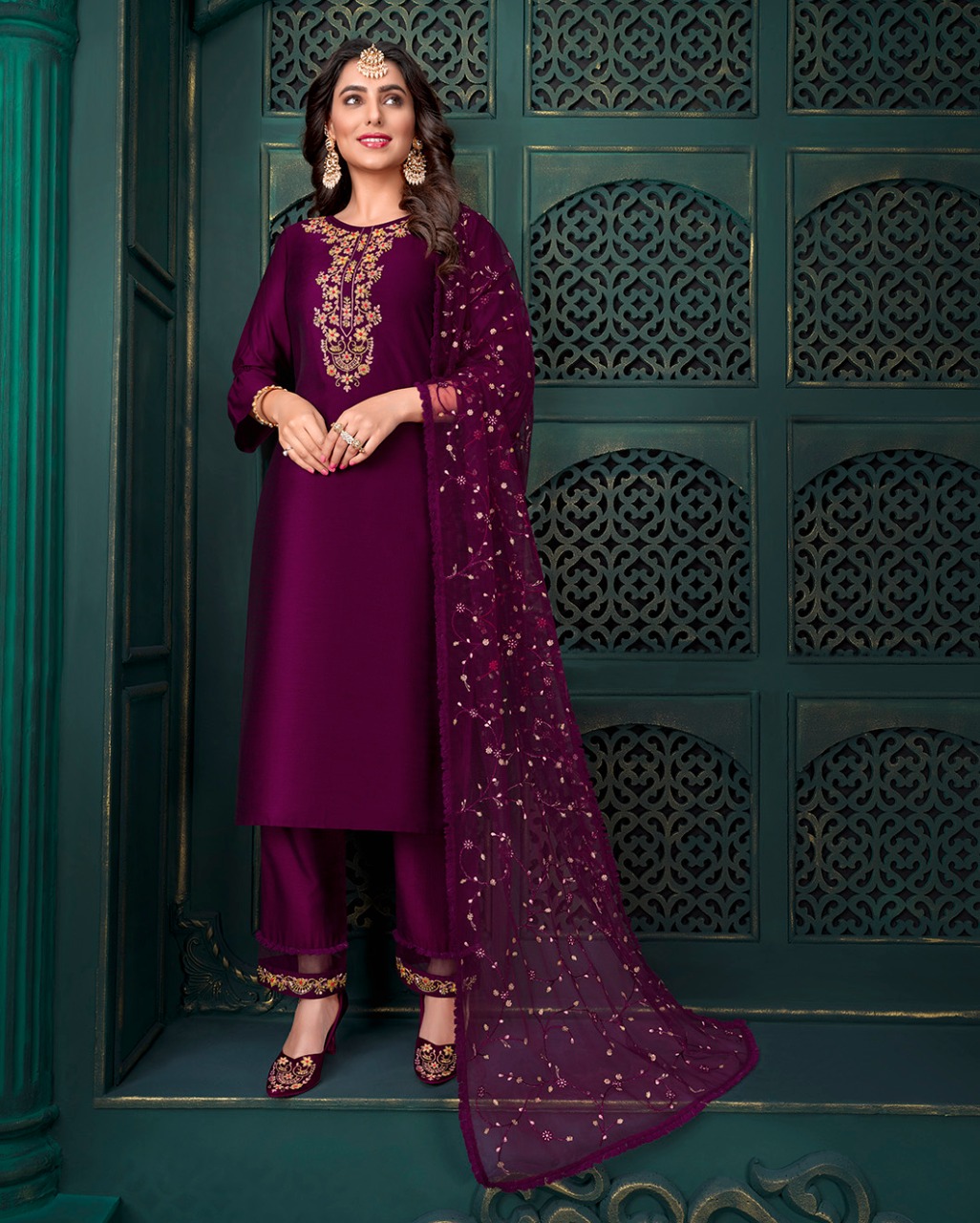 lily and lali maria 9 silk festive look top bottom with dupatta catalog