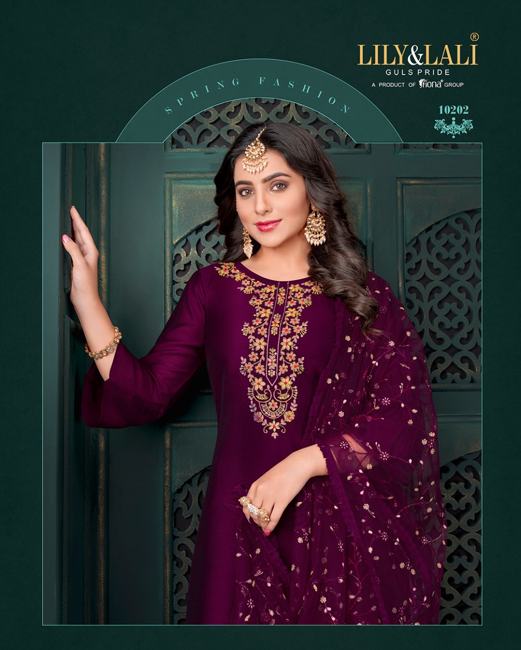 lily and lali maria 9 silk festive look top bottom with dupatta catalog