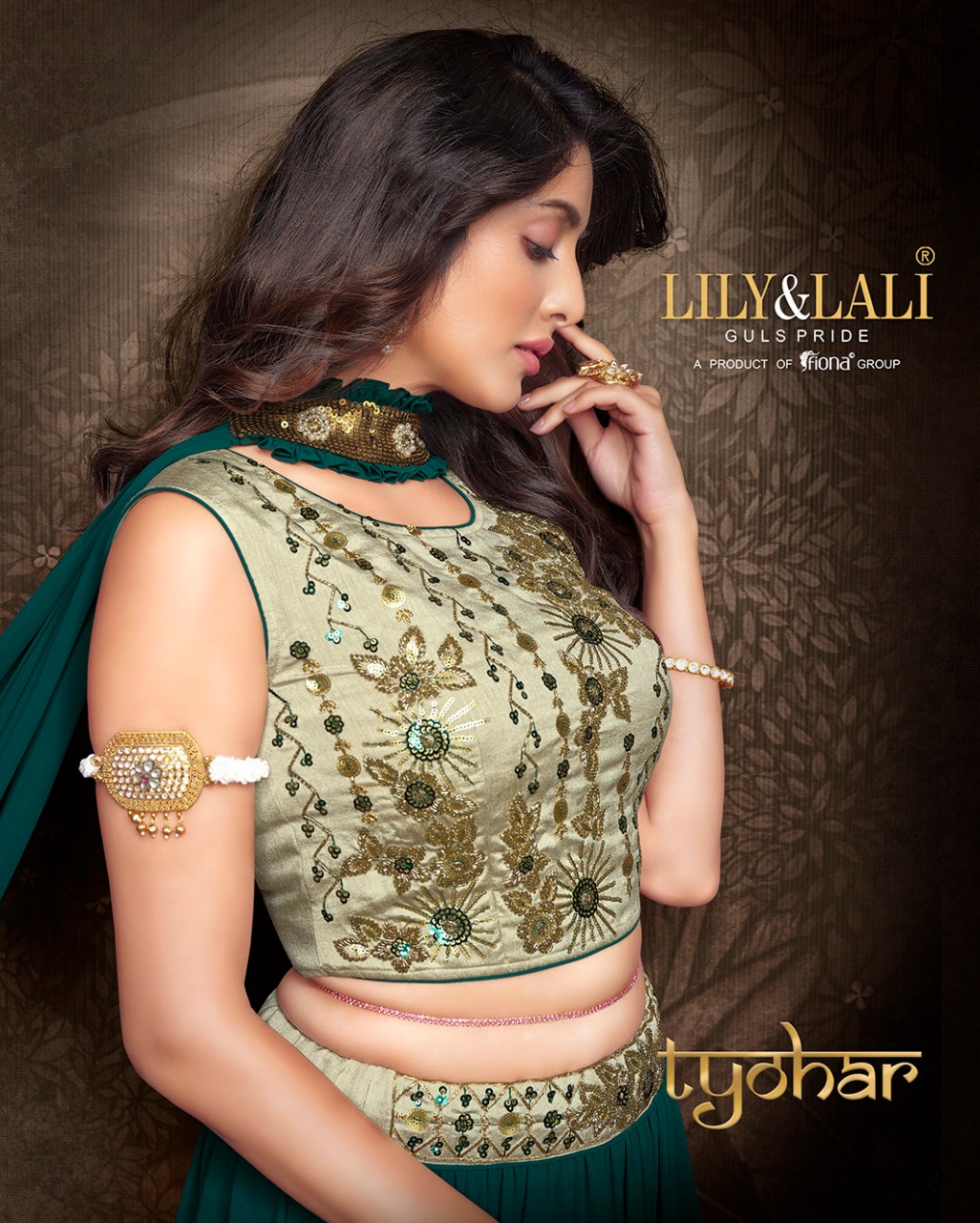 lily and lali tyohar georgette festive look skirt choli with dupatta catalog